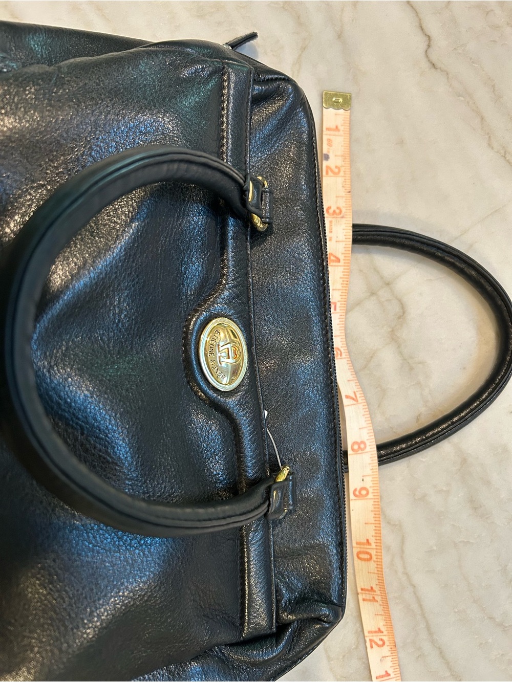 Etienne Aigner Black Leather Handbag Gold Hardware - Picture 7 of 10